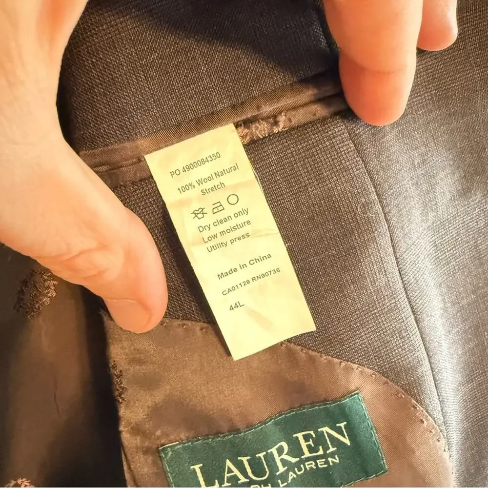 Lauren Ralph Lauren Wool Plaid Blazer Size 44L